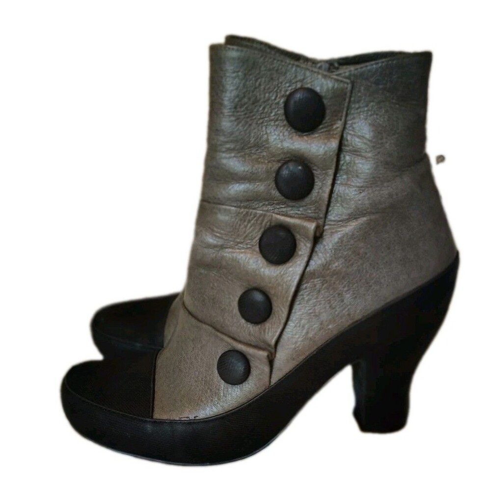 Miz Mooz Adrien Steampunk Prairie Leather Heeled Ankle Boots Size 7